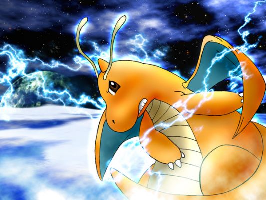Sky High Dragonite
This is arguably one of my best pieces and it showcases my favorite pokemon, Dragonite! As you can tell, alot seems to be going on in the picture. I dunno about you but it looks like he's about to fight something. =P
