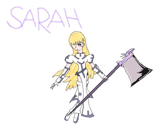 Sarah. (normal mode)
I drew this one two months ago. I wasn't planning on putting it here, but i did. She is a character I made up for a RP i have going on in another website. 
