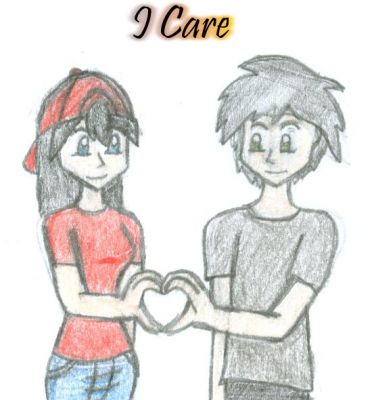 I Care (READ DESCRIPTION)
GirlKirby was having a project and I was called to say  "ENOUGH HATE!!!" http://girlkirby.deviantart.com/journal/Attention-everyone-292893857

So here's my pokemon OC Seth - after a long time - and his friend, Maria, from Johto http://kasaibou.deviantart.com/journal/OC-meme-244740192 . This isn't exactly how I wanted to introduce her, but I think this can work.

I wish this was called "We care."

I thought of others joining like commentgirl, endless-summer181, agufanatic98, andForestHymn.
Keywords: I Care Seth Maria Pokemon Original character OC Hand heart GirlKirby