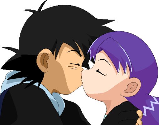 Ash and Hakura
Ash and Hakura kissing
