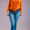 craiyon_134638_Stunningly_beautiful_woman_with_brown_hair__orange_sweater__blue_jeans__brown_belt__H.png