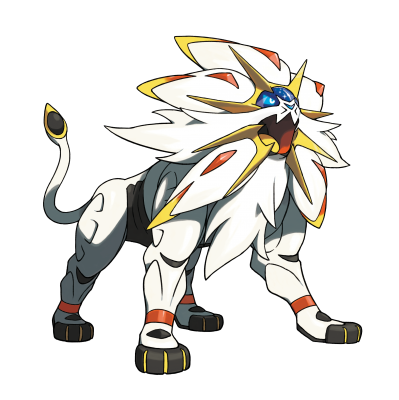 Legendary Pokémom Solgaleo
Name: Solgaleo
Category: Sunne Pokémon
Height: 11′02″
Weight: 507.1 lbs.
Type: Psychic/Steel
Ability: Full Metal Body
Keywords: pokemon sun moon