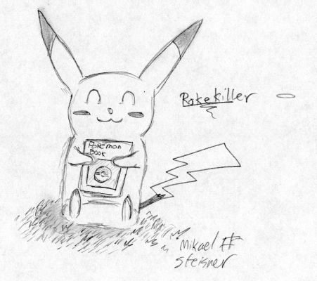 Pikachu With Book
I done this just for you guys! I know you like Pokmons so I done this for ya! You see? I can do more kind of pics than Pokemon With Guns but the PWG pics are much funier to upload becuase Im not a Pokemon Fan really... 

This pic took me about 15 minuted to do multiple sketches and the lineart.

And Pikachu sits at grass, It might look like Spikes but i really never tried to do grass, hehe =)

Enjoy this pic! 
//PokeKiller

PS. I won't change my NickName just becuase this pic :)
Keywords: pika_book