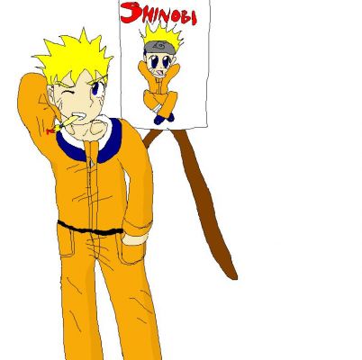 Naruto's Dream Picture
Hey people! It's me again. I'm sending in two pics just to show and remind everyone that I'm still alive! (Not that anyone really cares....-.-) But anyway, here's the pic!

This pic is for all the Naruto fans out there. Naruto's artwork of his dream to be a shinobi. Actually it's hokage (hoe-kah-geh) If you like being specific.
Keywords: Naruto