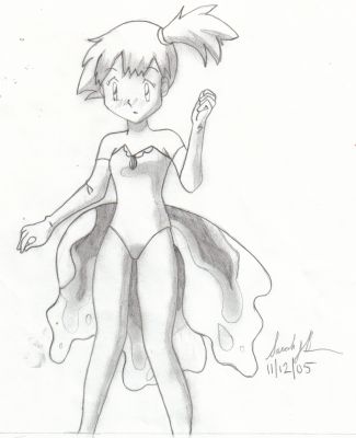 Misty in a Golden Dress
Here is a really good drawing I did like a week ago using my right hand, and normally I'm left hand. and Misty is one of my favorite pokemon characters.
Keywords: pokemon