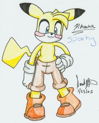 a Pikachu Morf
its Pikachu mixed with Sonic Style I drew by hand. there will be lastest drawings that i'm gonna upload tomorrow night with the same stytle that i'm gonna base off this one.
Keywords: pikachu