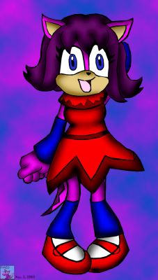 My friend Wendy
My friend Wendy as her character you can visit her artwork here, but I did this drawing on my own for her for her birthday which is tomorrow November 24th, she'll be I believe 20. her and her twin sister Sally. 
http://wendyatticus.deviantart.com/
Keywords: Fan Sonic character