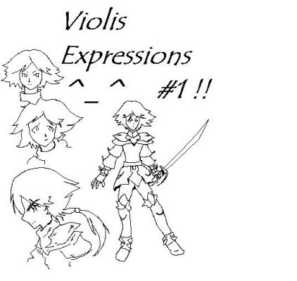 Violis looks.
I figured I needed to draw something like this so you guys can have a better visual understanding of Violis'es expressions. 

I'll add more soon.
