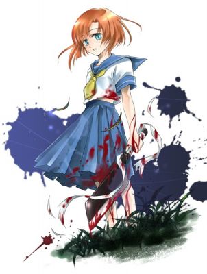 Rena holding a bloody hatchet
