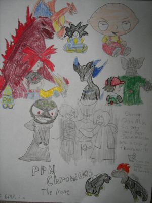 PPN Chronicles the movie poster
This is the poster to what would be my most epic story arc. 
Keywords: PPN Chronilces the movie poster Shin Goji Flannery Boltia Phanton Kansaibou PixelWizz Stewie Leviathan Tyrant Broly Cell Omega Mr Lolz Ash Super absorb