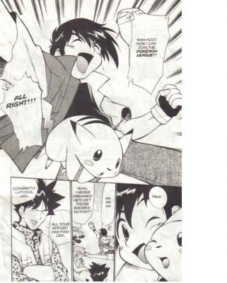 Ash into victory!
 pic of when ash is happy about getting into the pokemon leage. - Mew Lover
Keywords: Ash comics