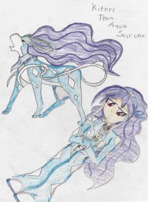 Kitori the Team Aqua Suicune
She is my best character ever created since my first manga ever created. She is a Team Aqua Admin that turns into a Suicune every time she gets splashed with cold water. Electricity reverses the effect. She is also parentally engaged to Eusine who dosent even like her (Or at least he says he dosent). Both Archie and Maxie have a crush on her.
Keywords: Kitori Team Aqua Suicune