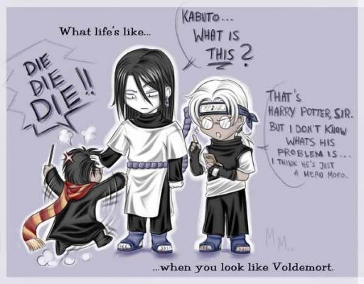 Orochimaru and Kabuto meets Harry Potter!
What's life like when you look like Voldemort?
