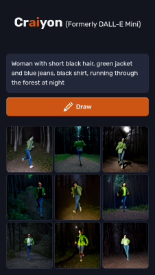 craiyon_145127_Woman_with_short_black_hair__green_jacket_and_blue_jeans__black_shirt__running_throug.png