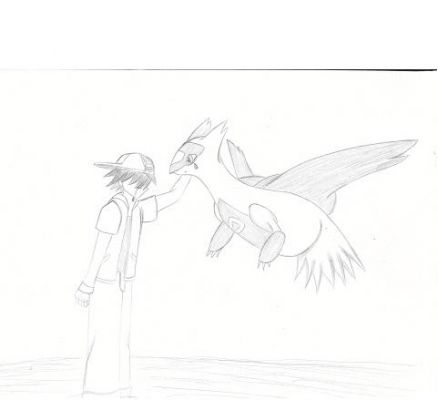 Latias and Ash
Latias and Ash saying goodbye to each other... sad.. it's also from my sketch book.--Lee


