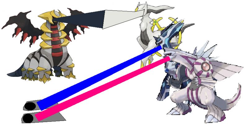 Dont worry Emperor Quintana and CharizardMaster
You said that two DiD minions got away with Giratina but Arceus and his true alter-egos Dialga and Palkia stopped them just in time.
