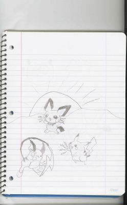 Pichu, Pikachu, and Raichu
what do u think? i'll upload my other drawings later.
*7-Lugia*
