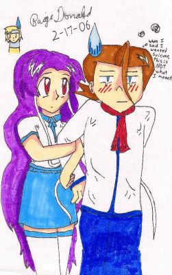 High school
Here is the Other side of Eusine's affection twoard Kitori.... Oh, wait.... there arent any.
For those who cant read the writing above Eusines head: "When I said I wanted Suicune, this is NOT what I meant..."
I like Kitori's High school uniform (Shes in the last year of High school. Eusine is a high school freshman)
Keywords: Eusine Kitori
