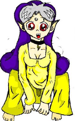 Risa-chan
She is the actual Raikou from another manga of mine (RisaXEin)
Ein made a potion so he could have his Raikou speak English- I mean-Japanese
As you can see, things didnt quite turn out right.
Every time you rub the dots on her head, she transforms.
Keywords: Raikou